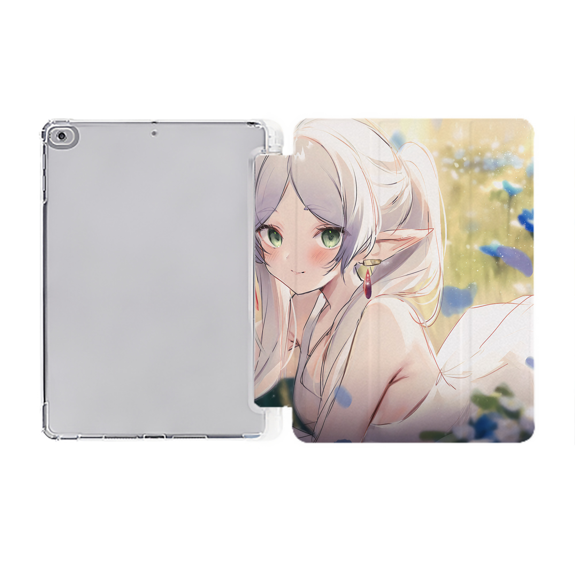 （画像用） 葬送のフリーレン Frieren IPad ケース ペン収納付き 三つ折りスタンド PUレザー×シリコン 対応機種9.5/10.5/10.9インチ